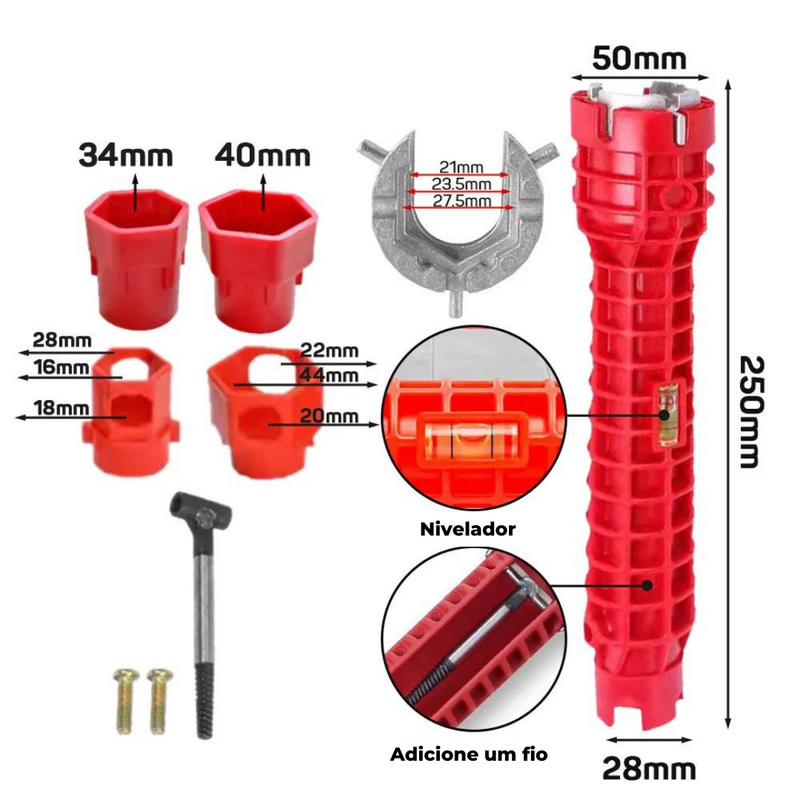 Chave de Encanamento Multifuncional 14 em 1