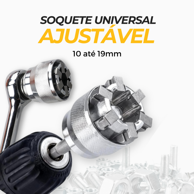 Soquete Universal Ajustável 10-19mm + Adaptador Soquete 3/8