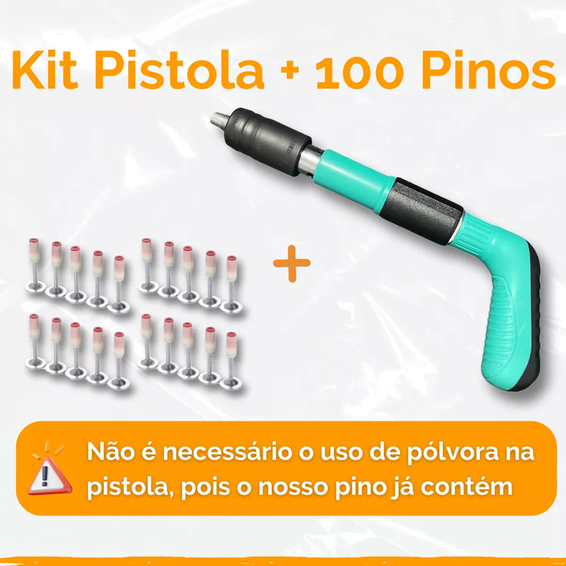 Kit Pistola De Fixação Finca Pino AirKing C/ Maleta E + 100 Pinos GRÁTIS