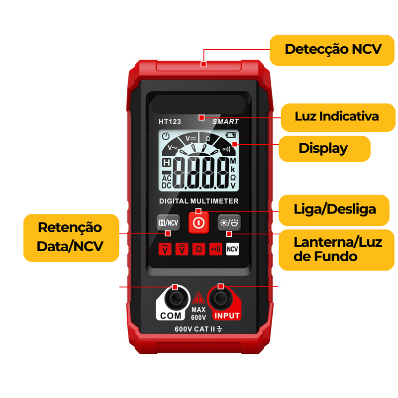 Mini Multímetro Inteligente + Capa Anti-Queda BRINDE