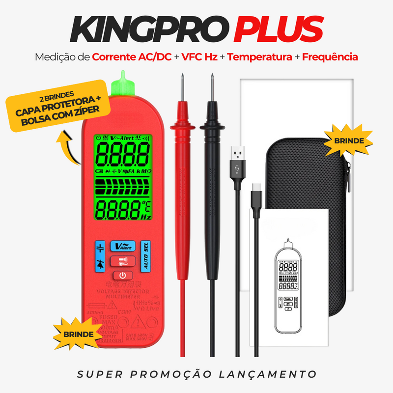 Caneta Multímetro Inteligente Recarregável - KingPro