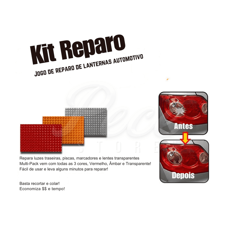 Kit Adesivo de Reparo para Lanternas Automotivas