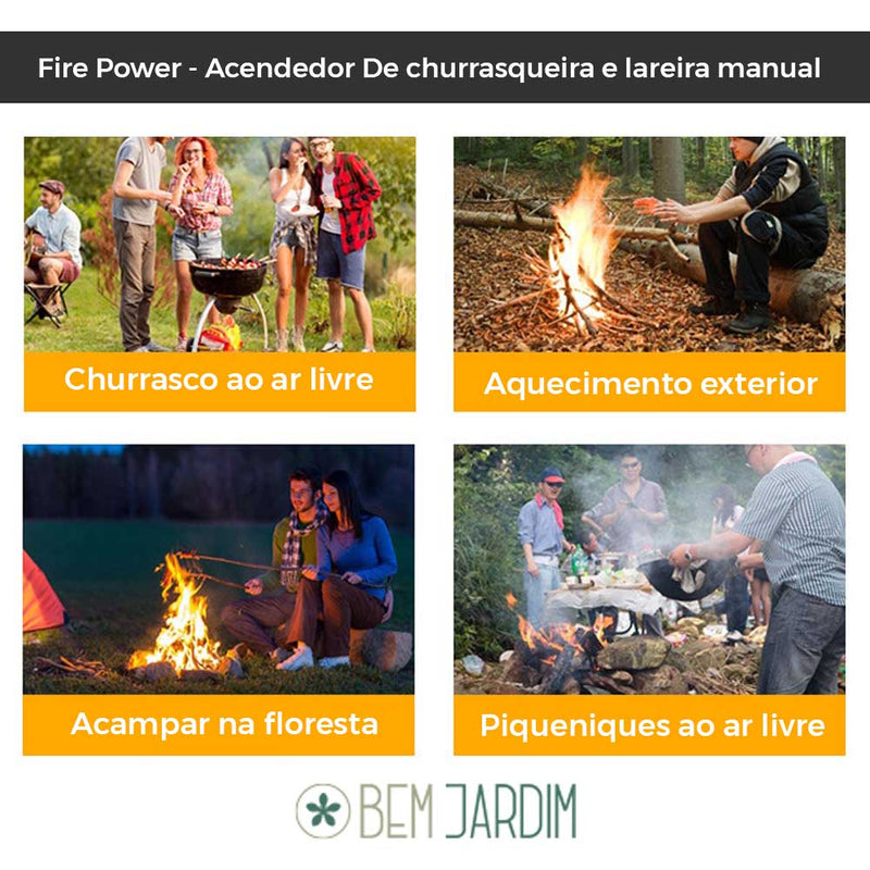 Fire Power - Acendedor De churrasqueira e lareira manual