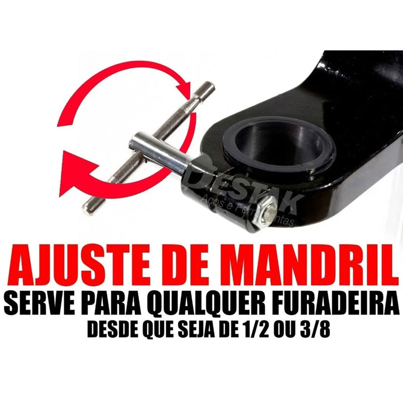 Suporte Para Furadeira Com Morsa 1/2 E 3/8 Manual Ajustável Universal