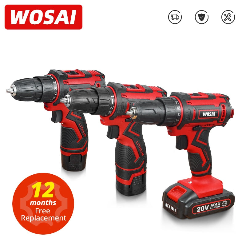 Parafusadeira elétrica  WOSAI 12V sem fio