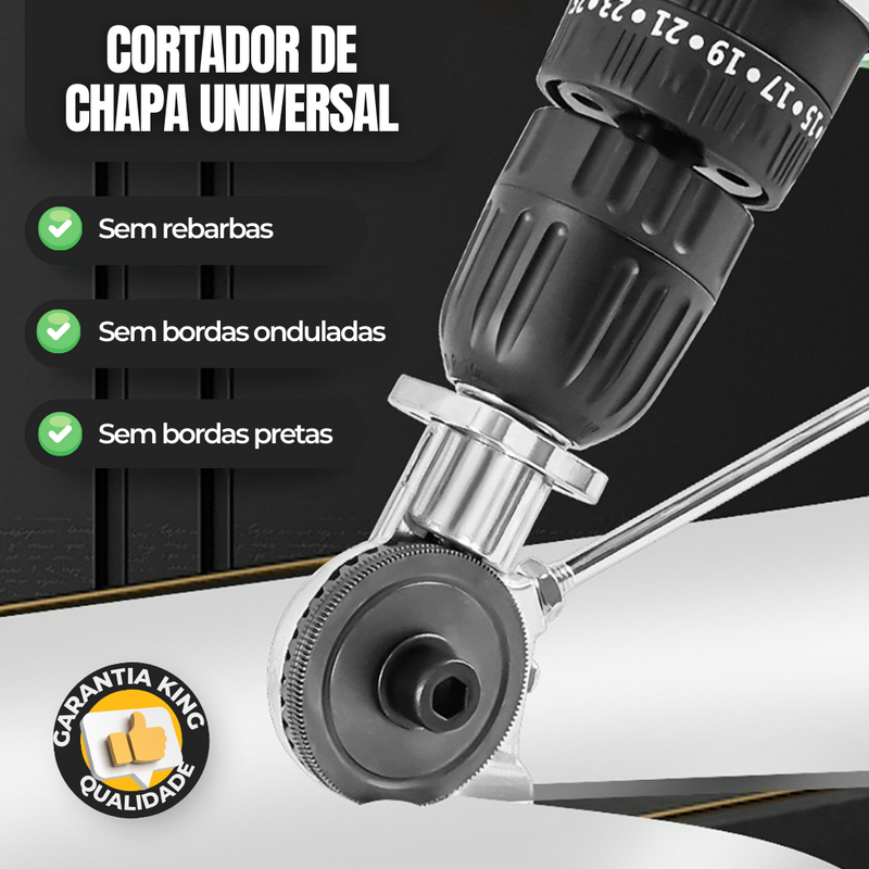 Cortador de Chapa Universal para Furadeira e Parafusadeira King - Frete Grátis