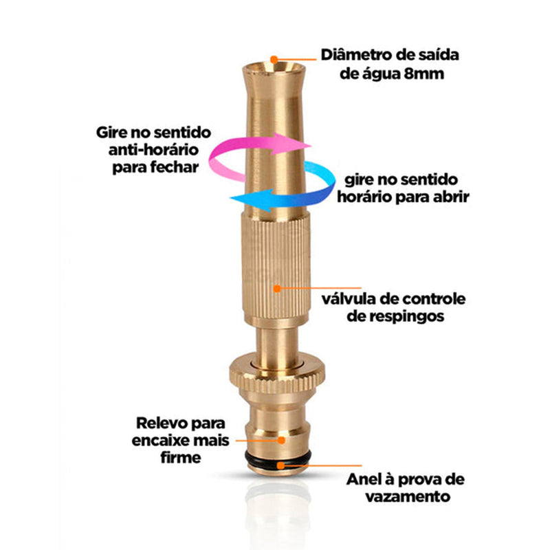 Bico pulverizador de alta pressão 8X1.5 CM - Aço inox