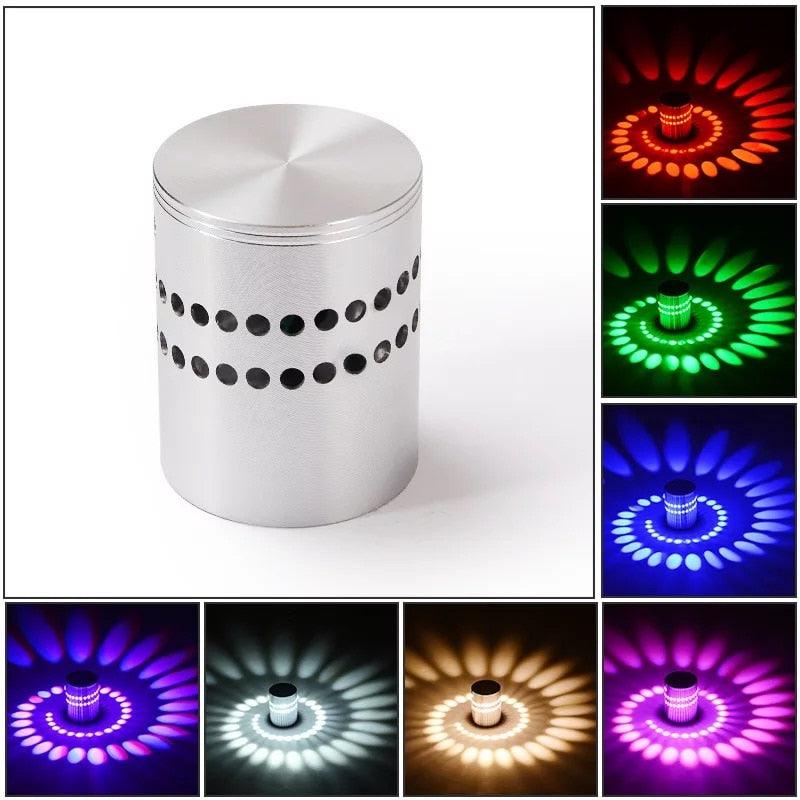 Lâmpada LED RGB com efeito espiral