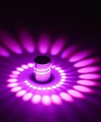 Lâmpada LED RGB com efeito espiral