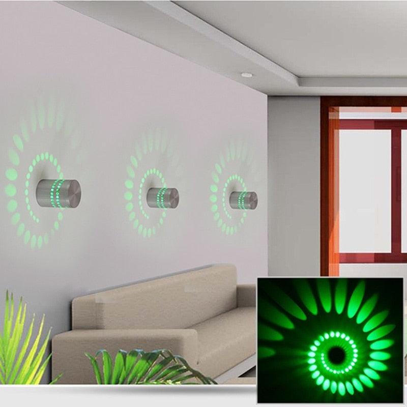 Lâmpada LED RGB com efeito espiral