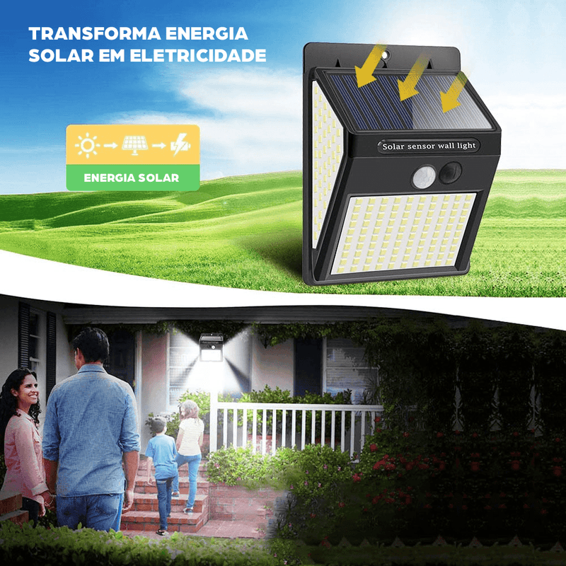 LUZ LED - À prova d 'água com sensor de movimento movido a energia solar!