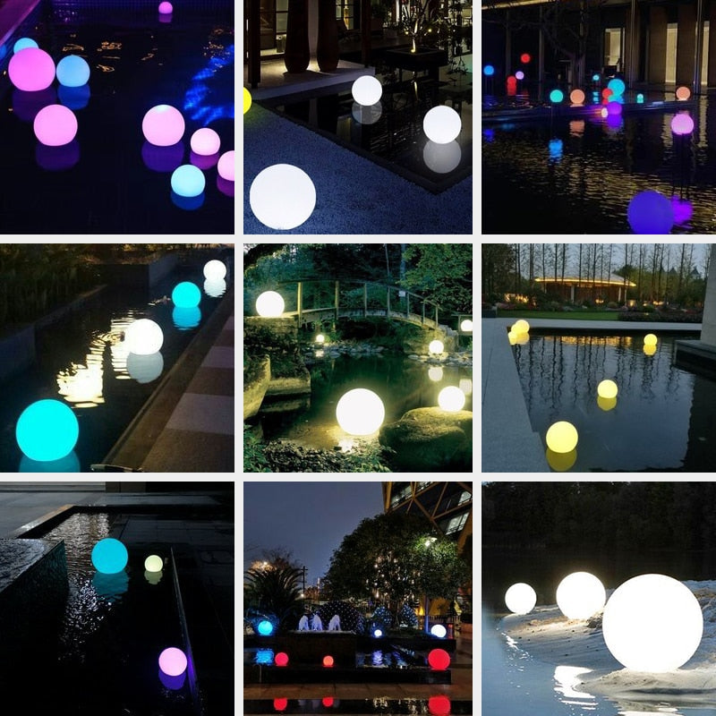 Luminária LED multicolorida à prova d'água para jardim e piscina